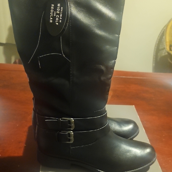 Styling & Company Black Riding Boots with Buckle Detail  Riding Boots Size 10 - Picture 1 of 4